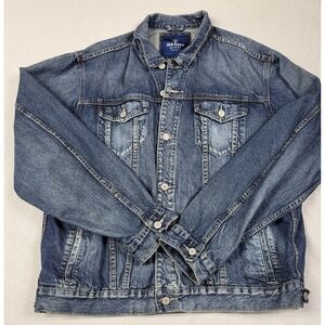 Old Navy Non-stretch Blue Light Denim Trucker Denim Jacket Men's Size XXL